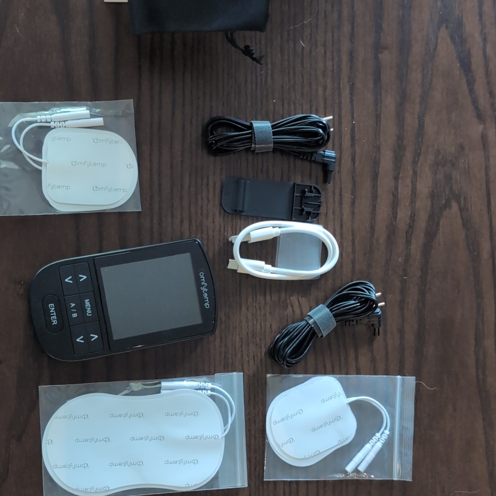 Comfytemp TENS/EMS Unit Handheld Nerve Stimulator w/ Pads, Lead Wires, USB