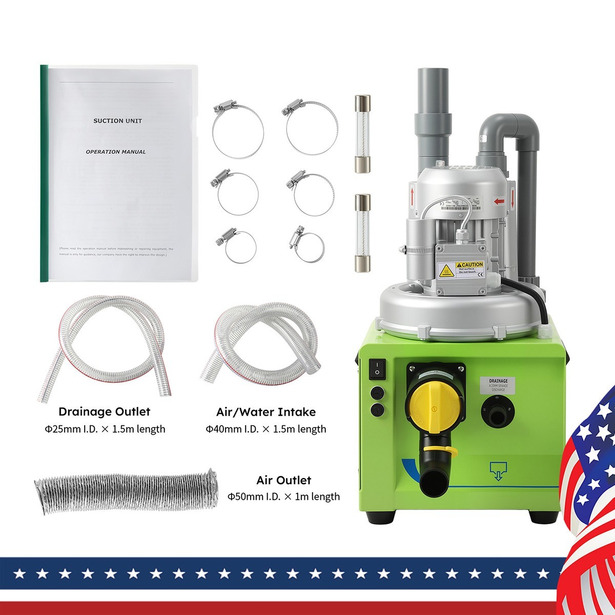 Dental Suction System with Strong Suction /Silent Air Compressor Oilless Free