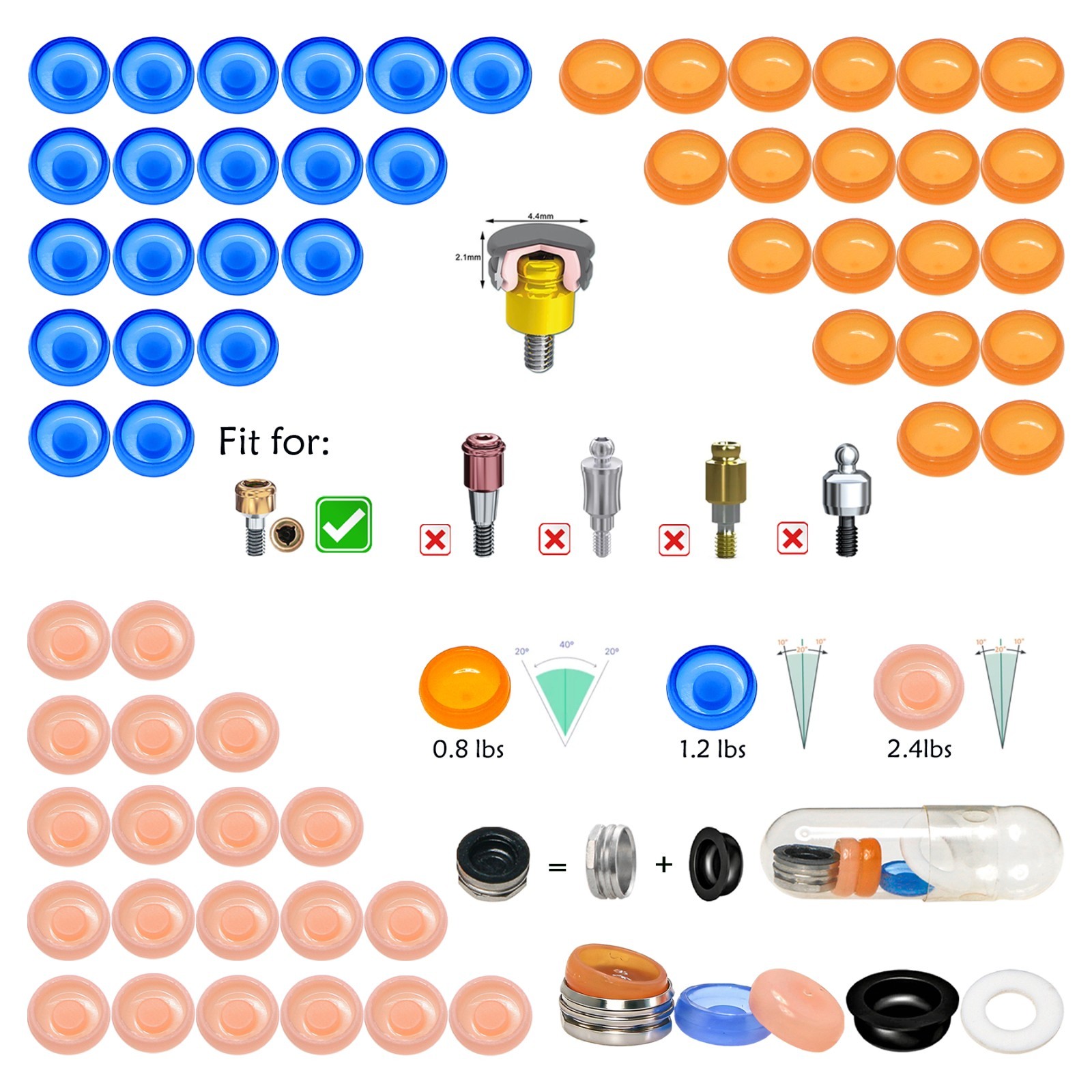 Universal Implant Retention Caps Locator Core Insertion &Extraction Removal Tool