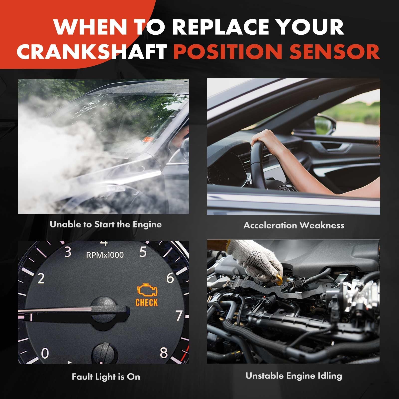 A-Premium 39180-2B000 Engine Crankshaft Position Sensor Compatible with…