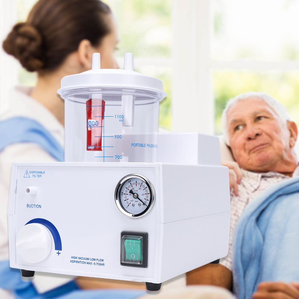 Medical Vacuum Phlegm Portable Quiet Suction Unit Emergency Aspirator Machine!