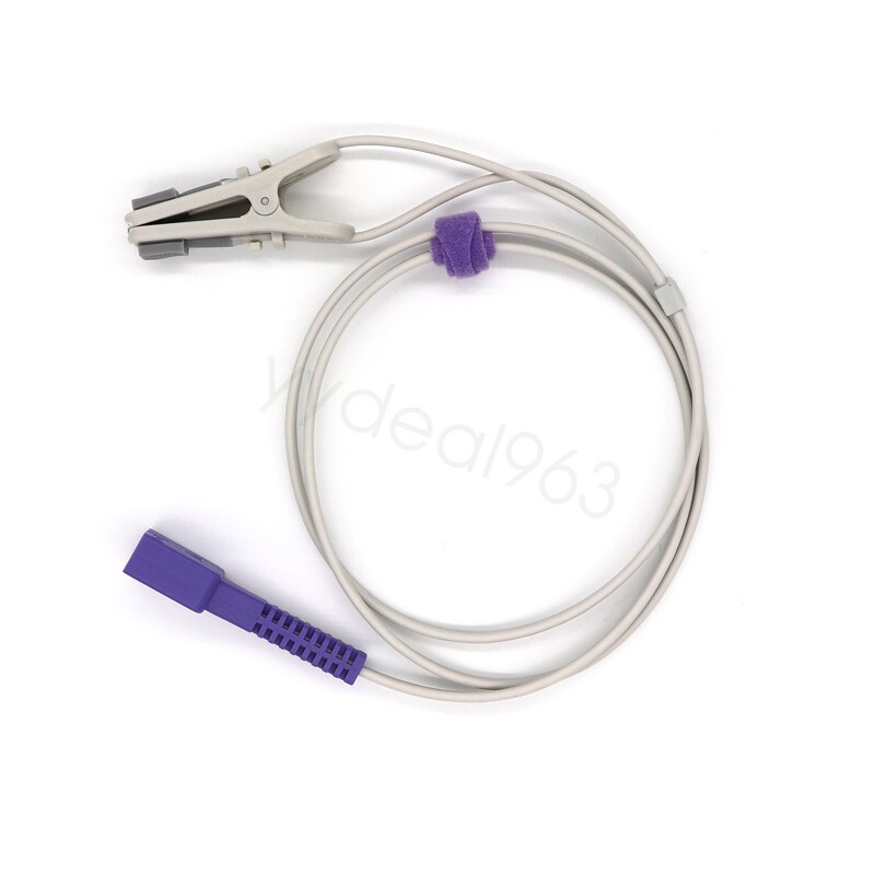 Fit For N-65,N-85 Oximax Spo2 Sensor Oximeter Pulse Probe Ear Clip 9Pin Bag of 3