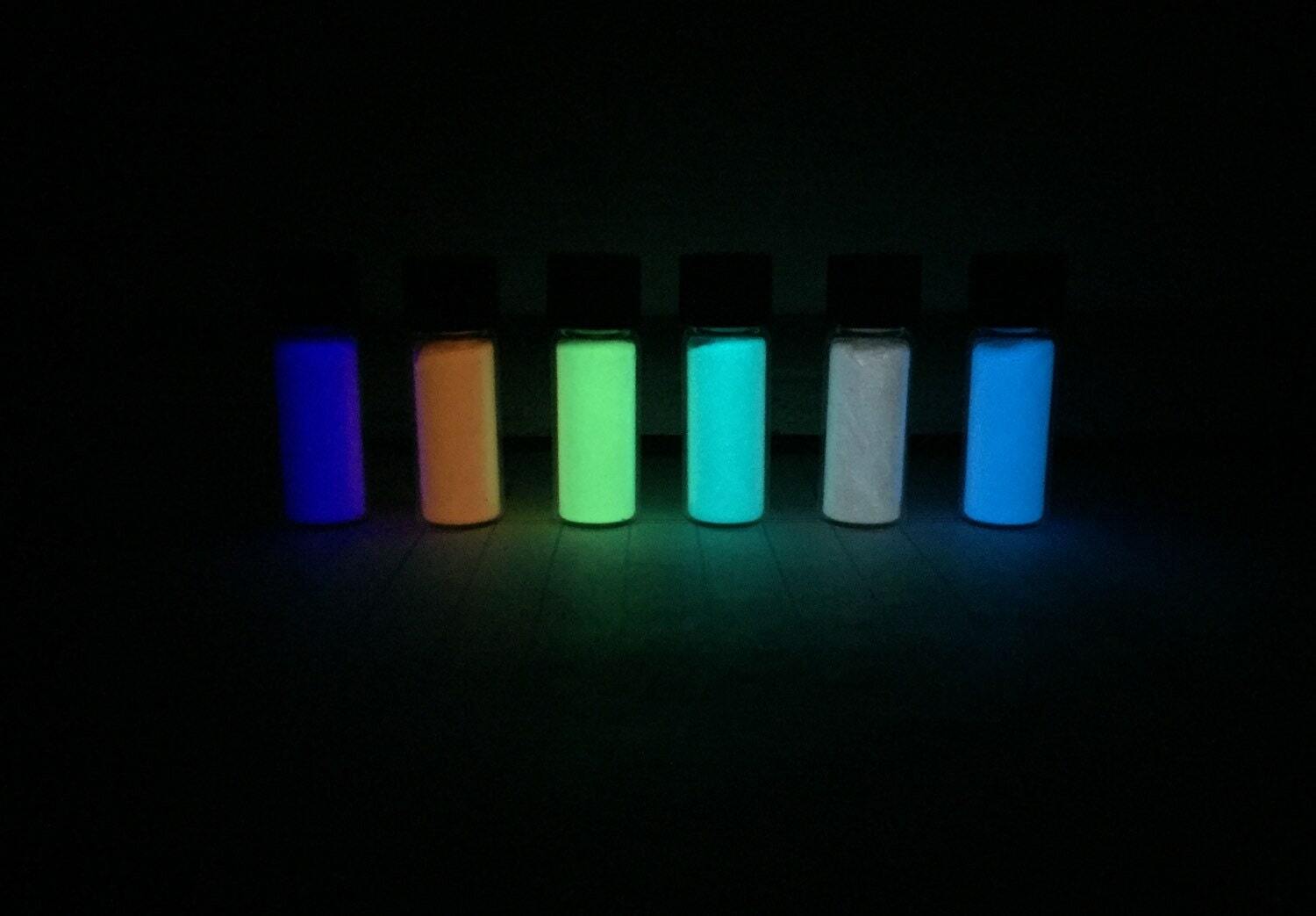 Glow in the dark Europium phosphorescent Powder 6 Pack – Chemistry Sample