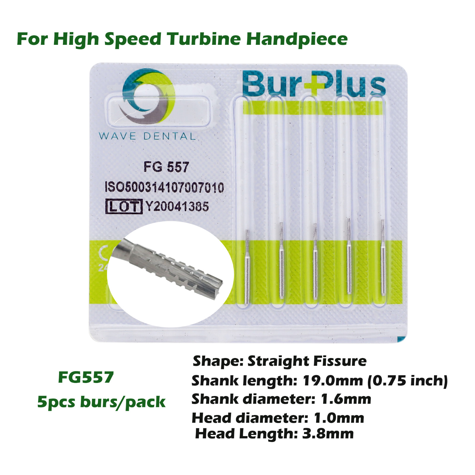 Wave Dental Carbide Bur Friction Grip High Speed Bur FG330 Round 1/4 2 4 6 8 557
