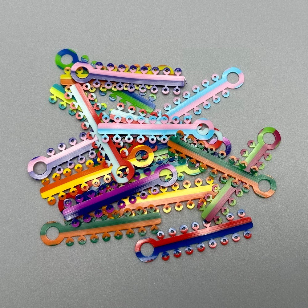 1 Bag Dental Orthodontic Elastic Ligature Ties Rubber Bands Double Colors