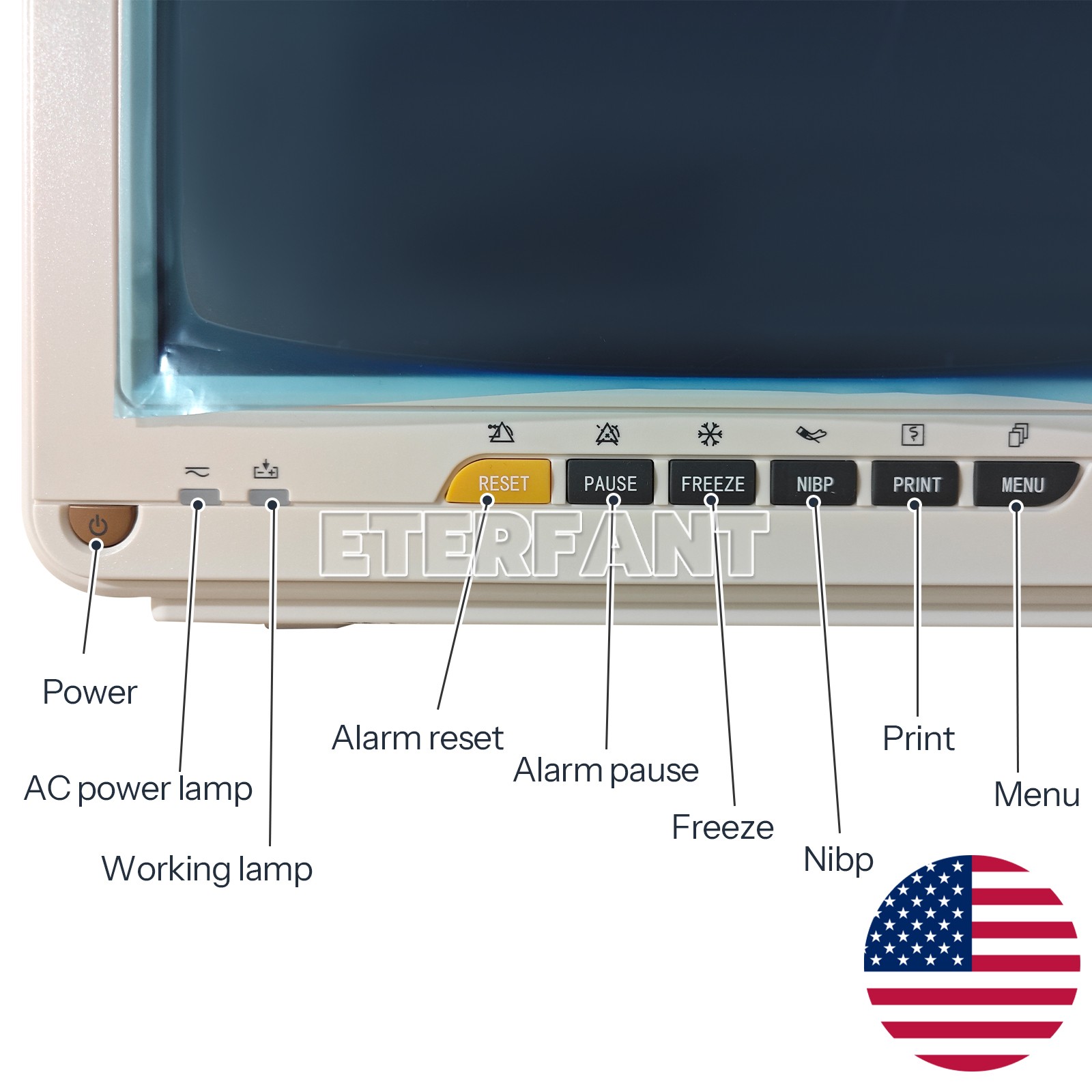 Patient Monitor ICU CCU Vital Sign For Hospital ECG NIBP RESP TEMP SPO2 PR