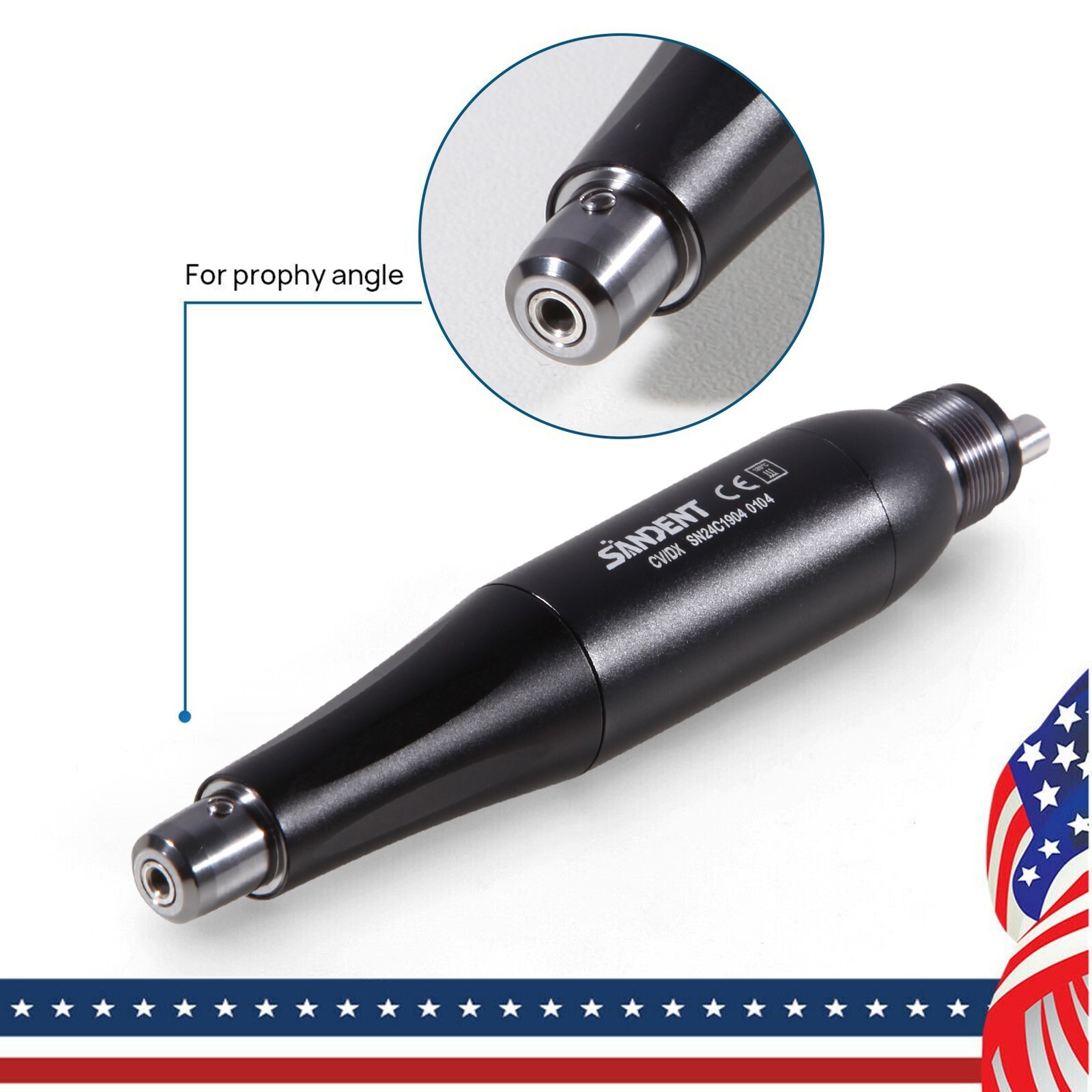 360° Swivel Dental Hygiene Prophy Handpiece Air Motor 4Holes 4:1 Nose Cone 135°C