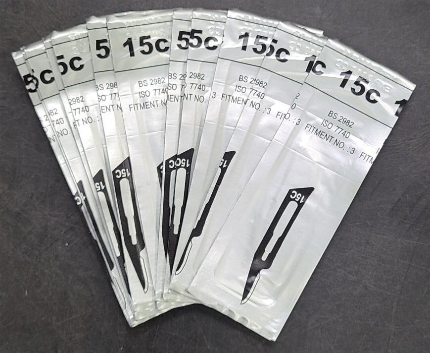 CMS #15C Sterile Surgical Dental Medical Blades Scalpels Carbon Steel 100/BX