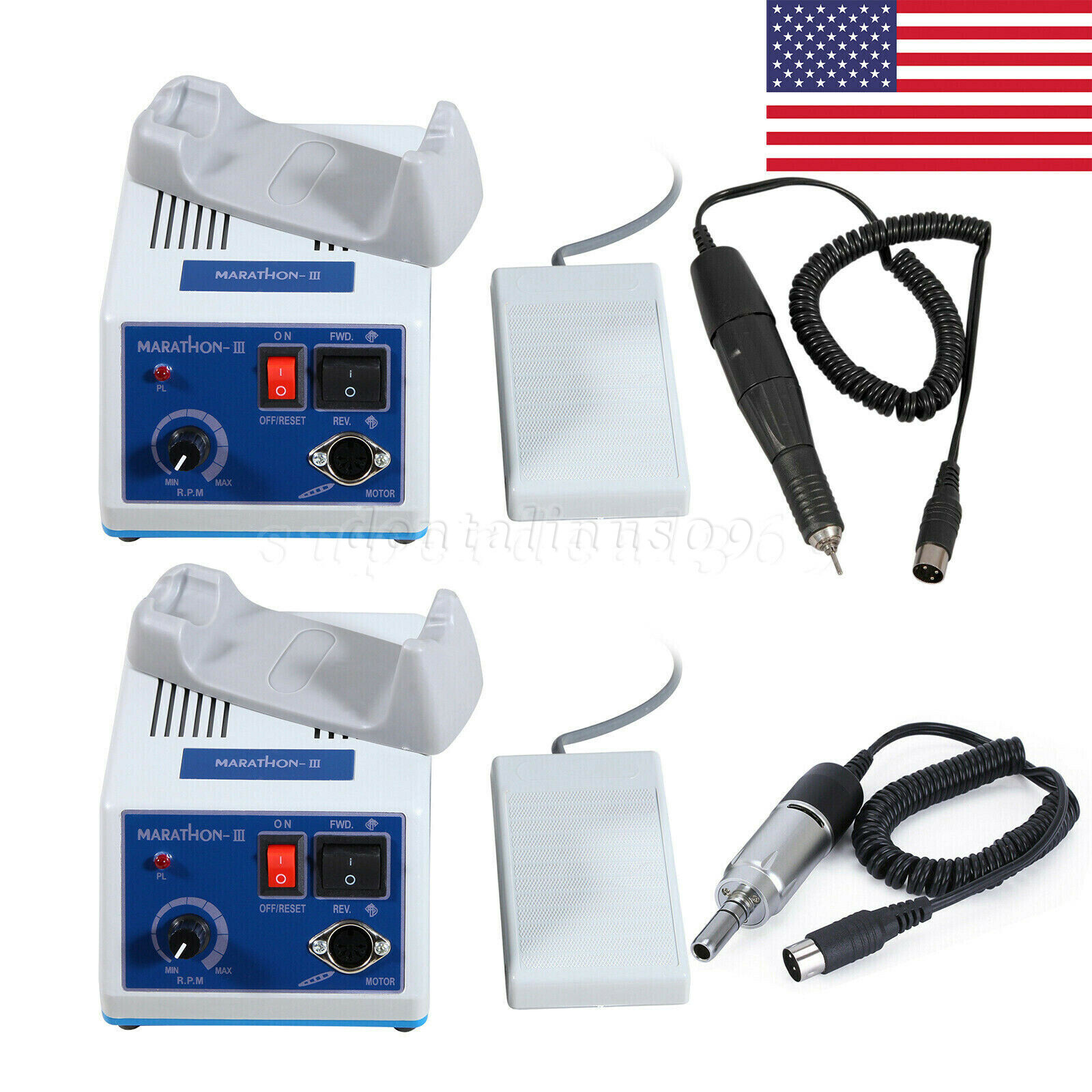 Dental Lab Marathon Electric Micromotor Polisher fit w/35K rpm Handpiece HP Burs