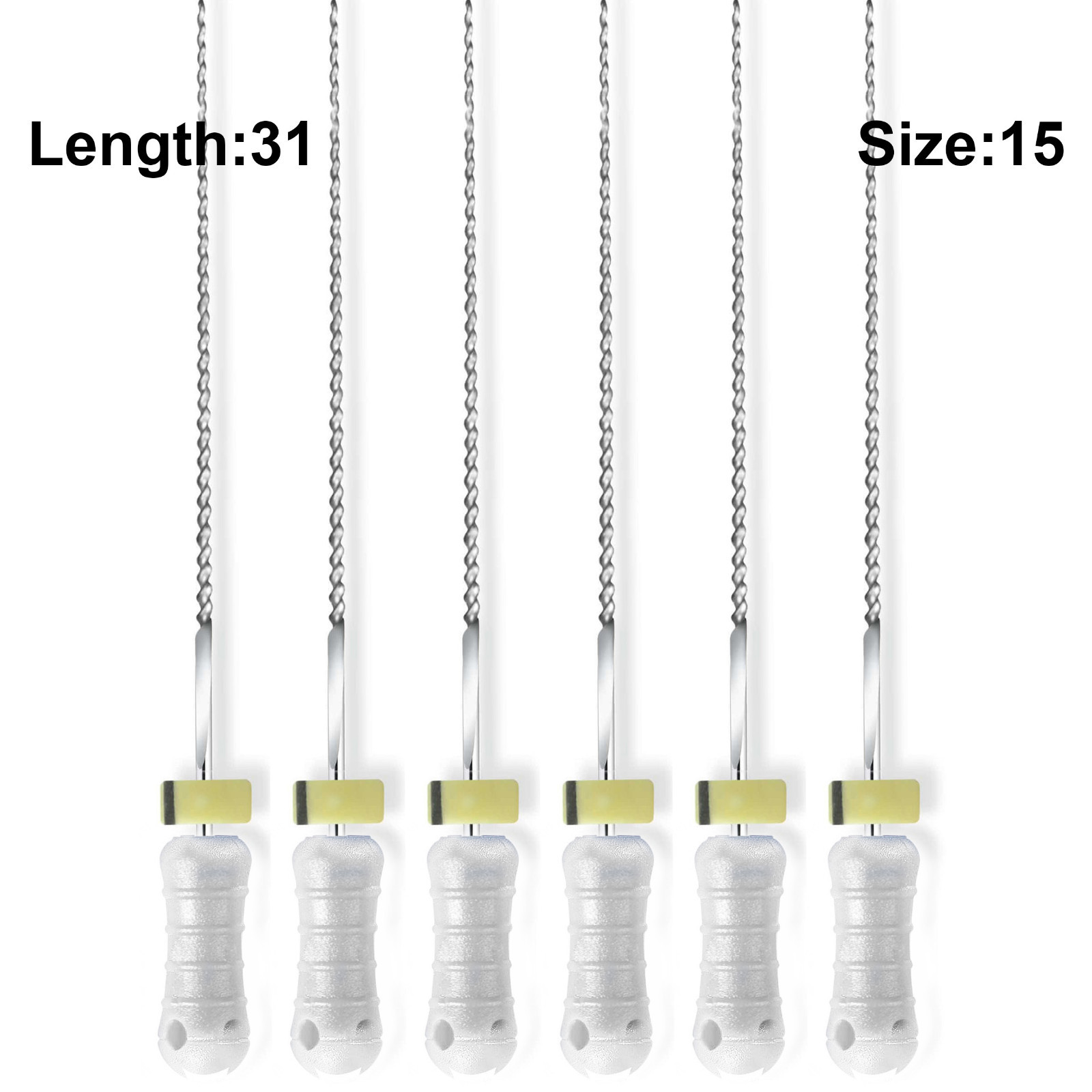 Sky Choice K-Files – 31 mm Length, Size 15 White with Rubber Stopper 6/Pkg