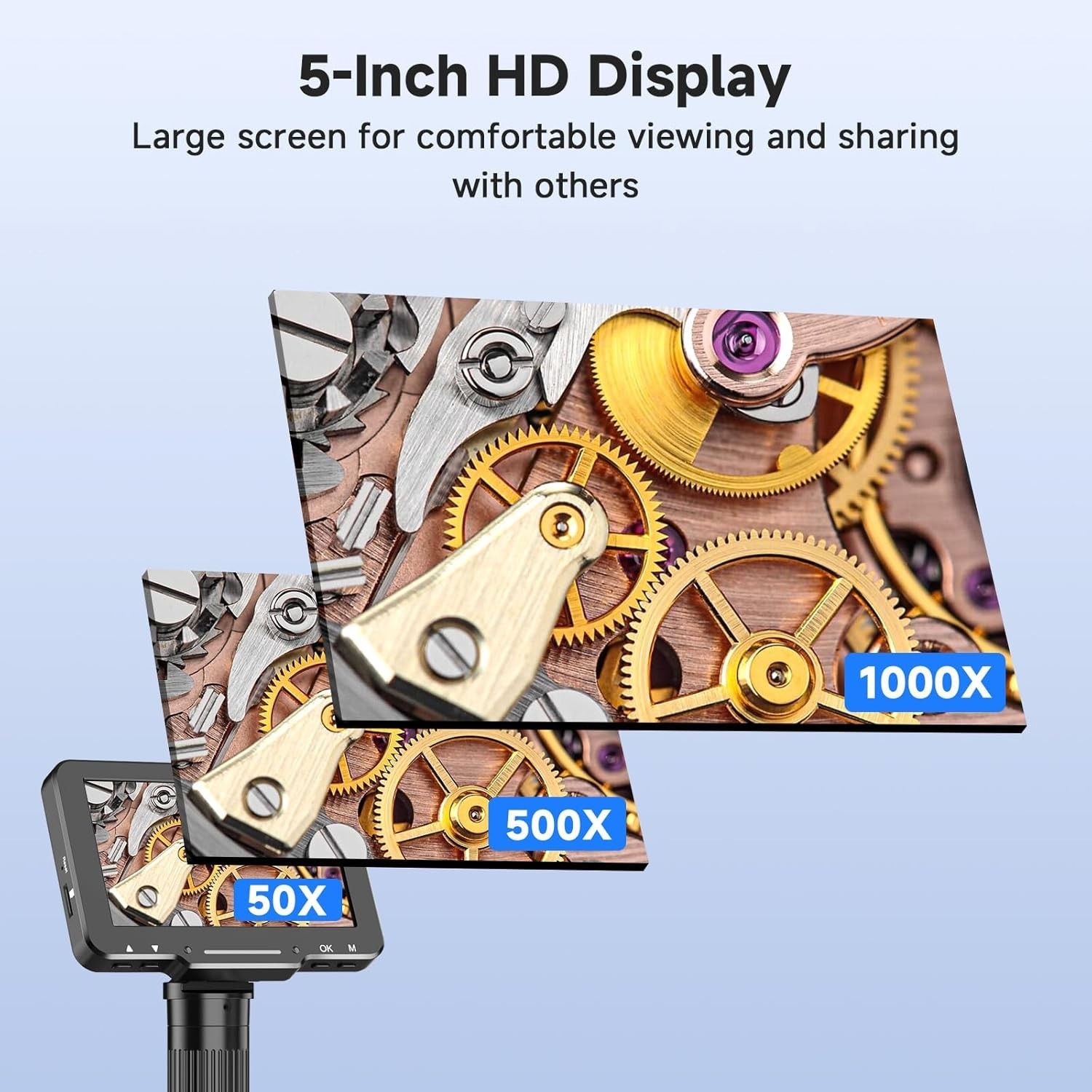 5″ LCD Digital Microscope, 1000X Magnification Soldering Microscope for Elect…