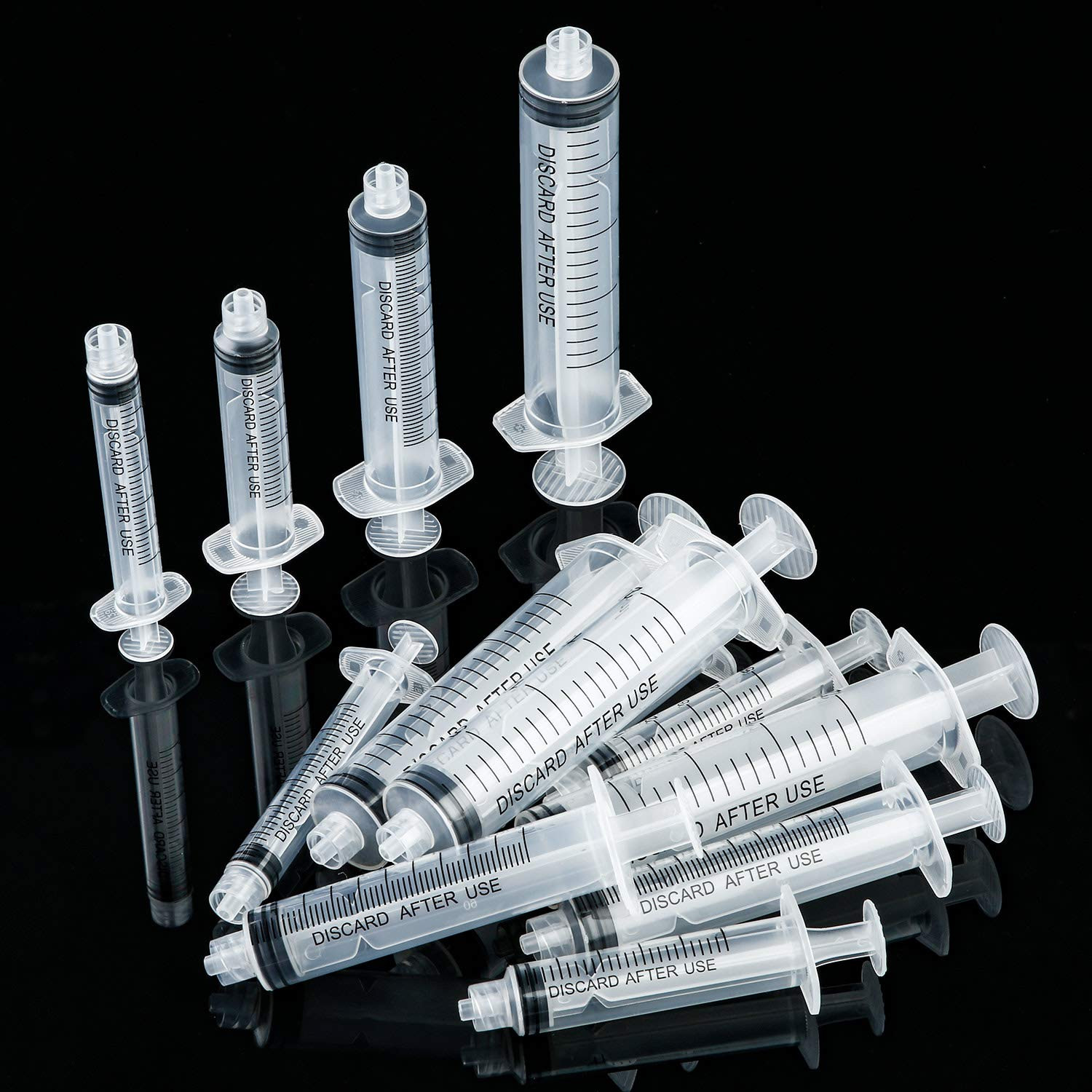 Tecunite 20 Pack Syringe without Needle, Plastic Curved Syringes for Epoxy Resin