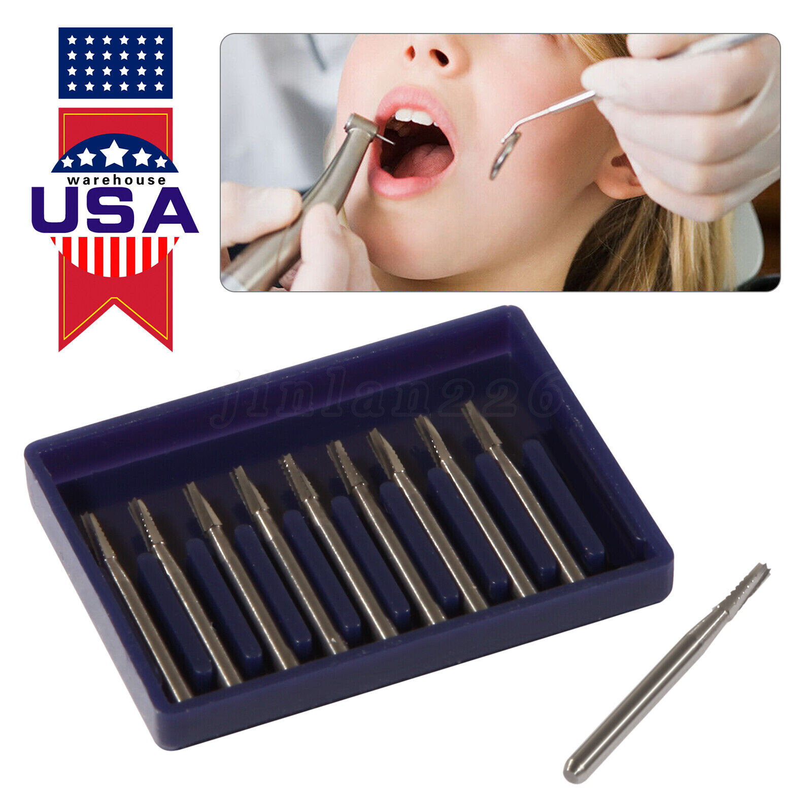 Dental Midwest FG #557 Clinic Length Cross Cut Carbide Burs 100pcs/10packs