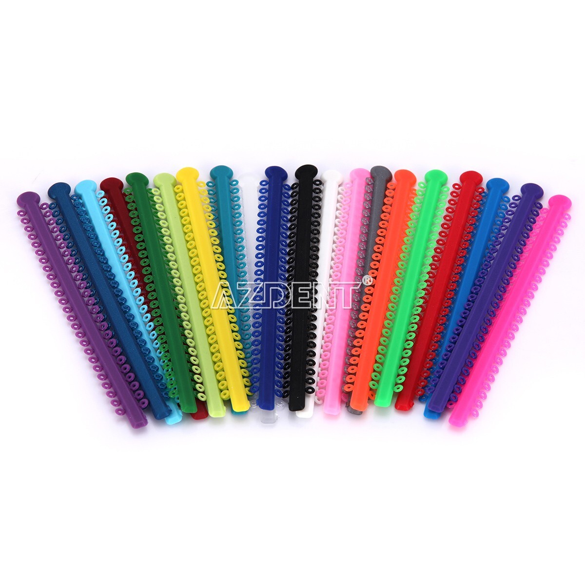 1000Pcs AZ Dental Orthodontic Elastic Ligature Ties Bands For Brackets 23 Colors
