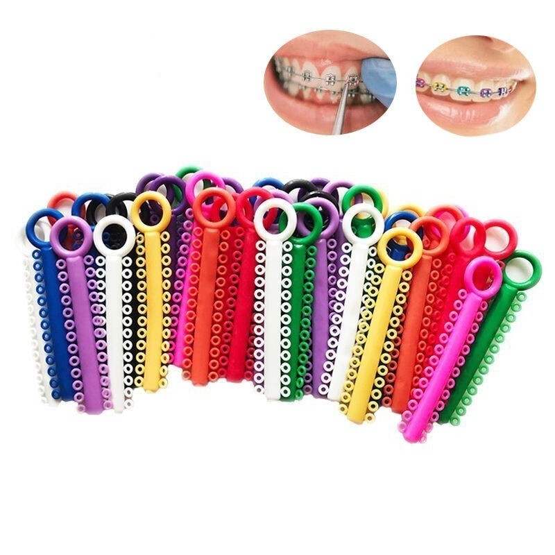 Dental Orthodontics Ligature Ties Elastic Rubber Bands Mixed Color 4 Types