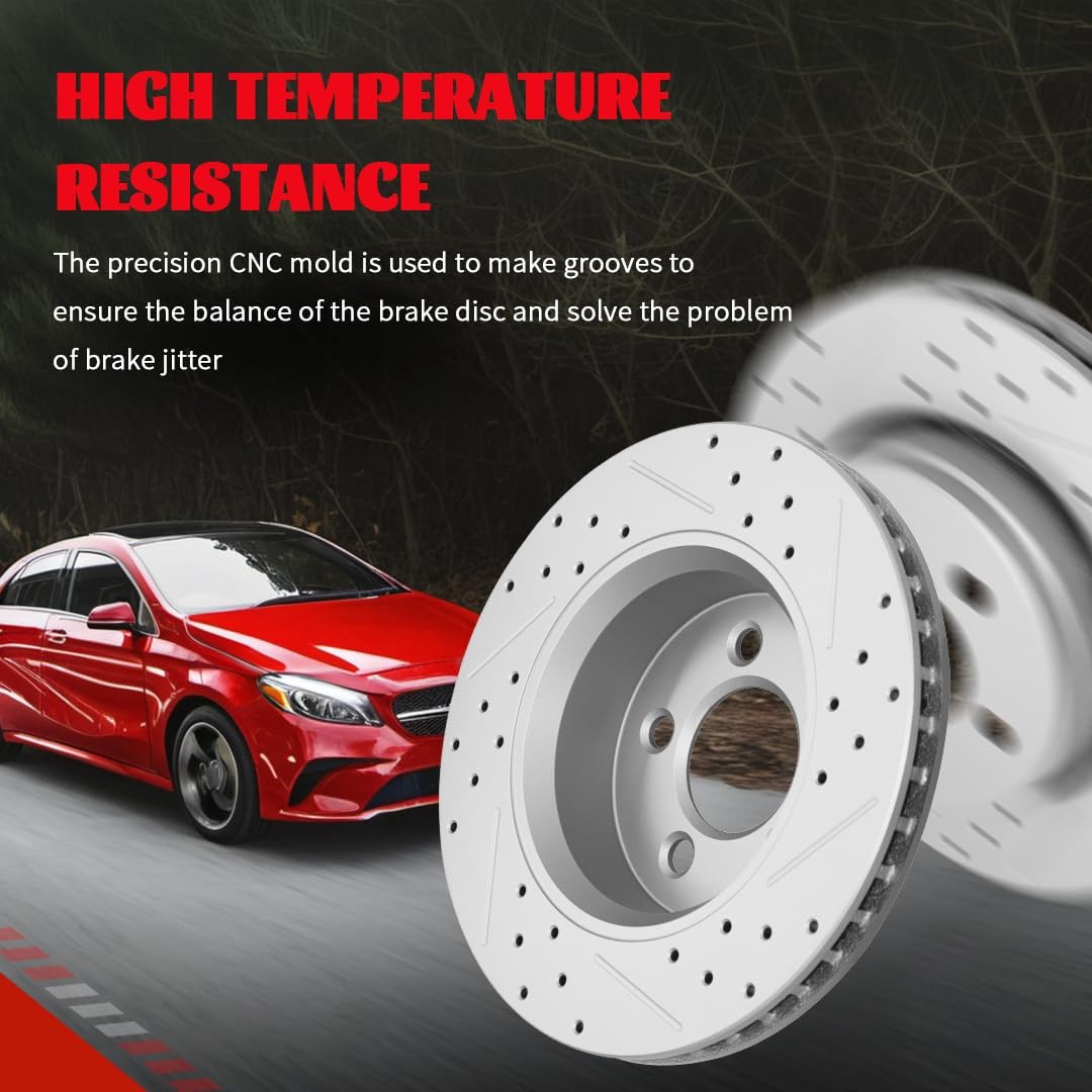 12.99 Drilled Slotted Rotors Honda Pilot 16-22 Passport 19-25 Ridgeline 17-25