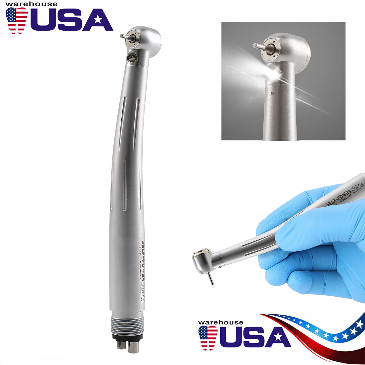 NSK Style Dental LED E-generator High Speed Hanpiece Push Button 2/4 Holes
