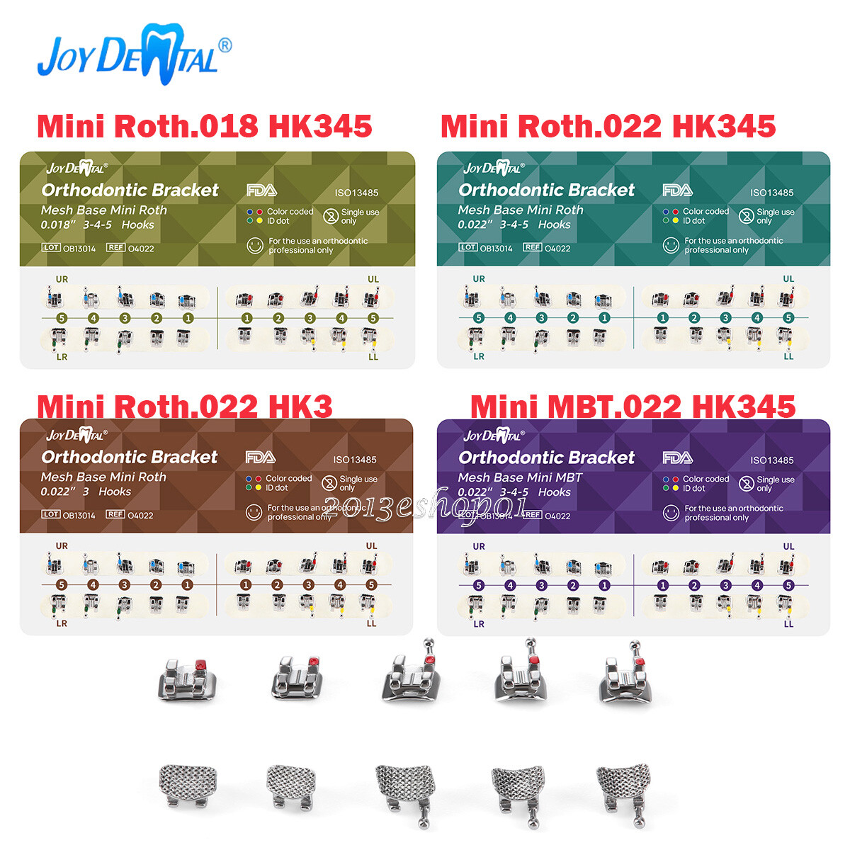Dental Orthodontic Brackets Braces Mini Roth/MBT 018/022 3/3-4-5Hooks Mesh Base