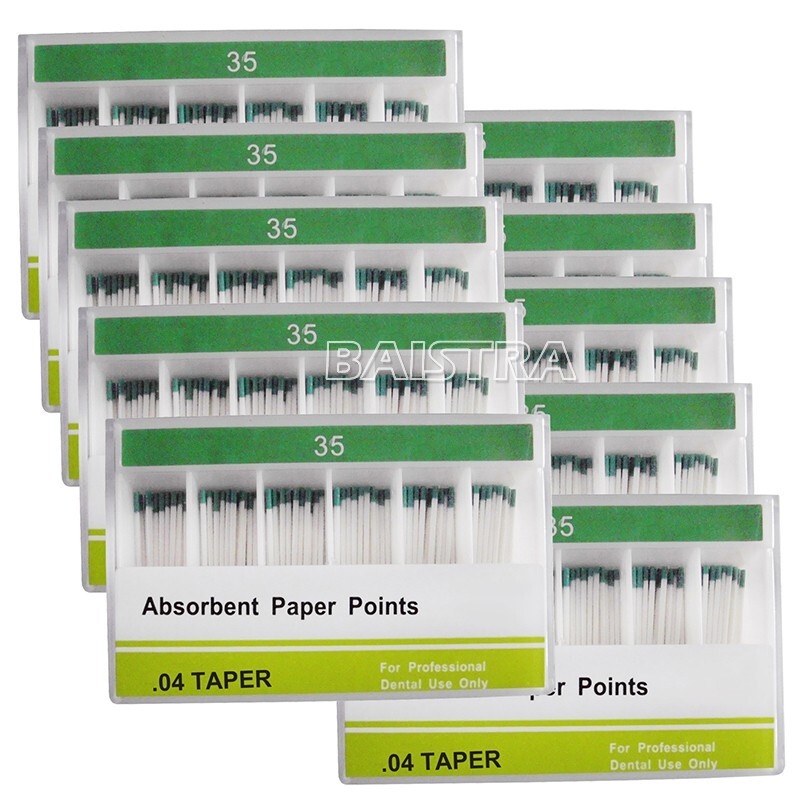 10 Packs Dental Endo Root Canal Cotton Fiber Absorbent Paper Points PP0.04 35#