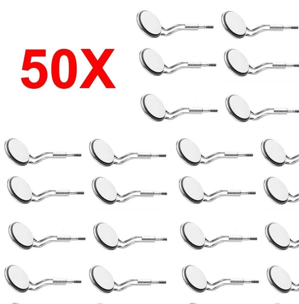50X Dental Mouth Mirror Double Sided Front Surface & Handle No. 5 Simple Stem