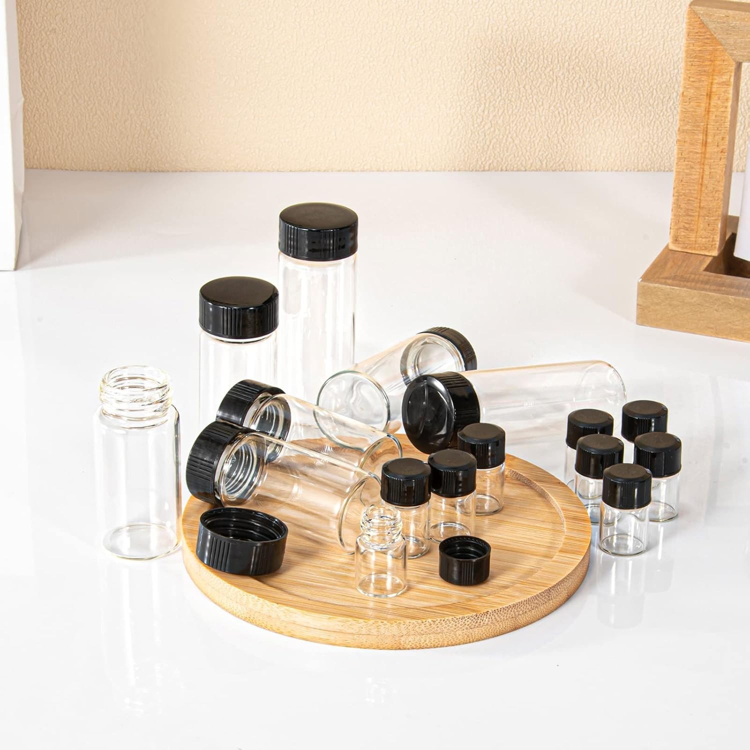 Exclusive 50 Count Art Deco 10ml Clear Glass Vials – Perfect for Oils & Perfumes
