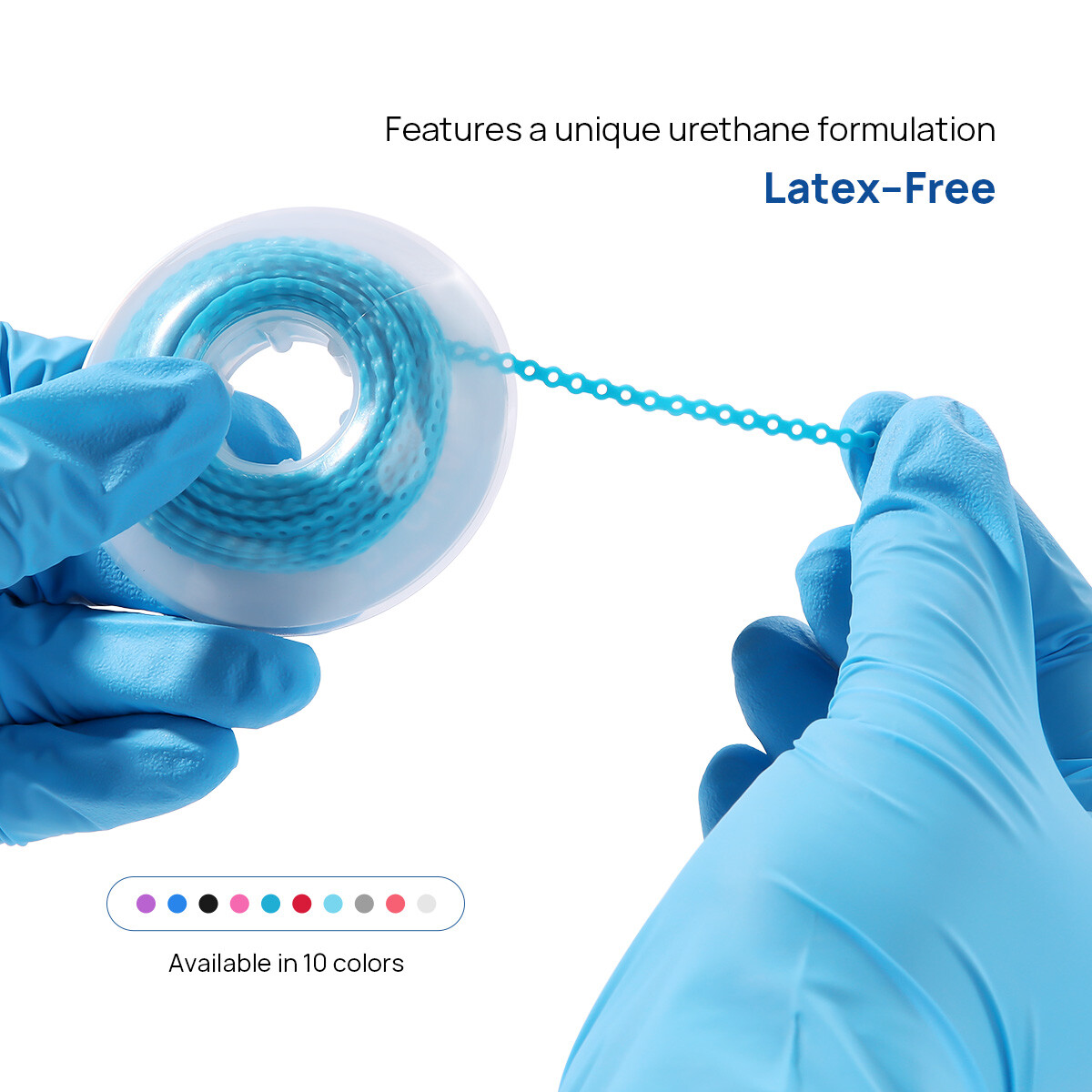AZDENT Dental Orthodontic Colored Elastic Power Chain Long Short Continuous