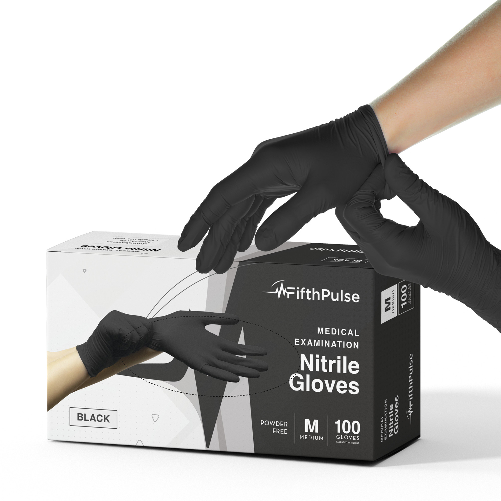 Fifth Pulse Nitrile Exam Latex Free & Powder Free Gloves – Black