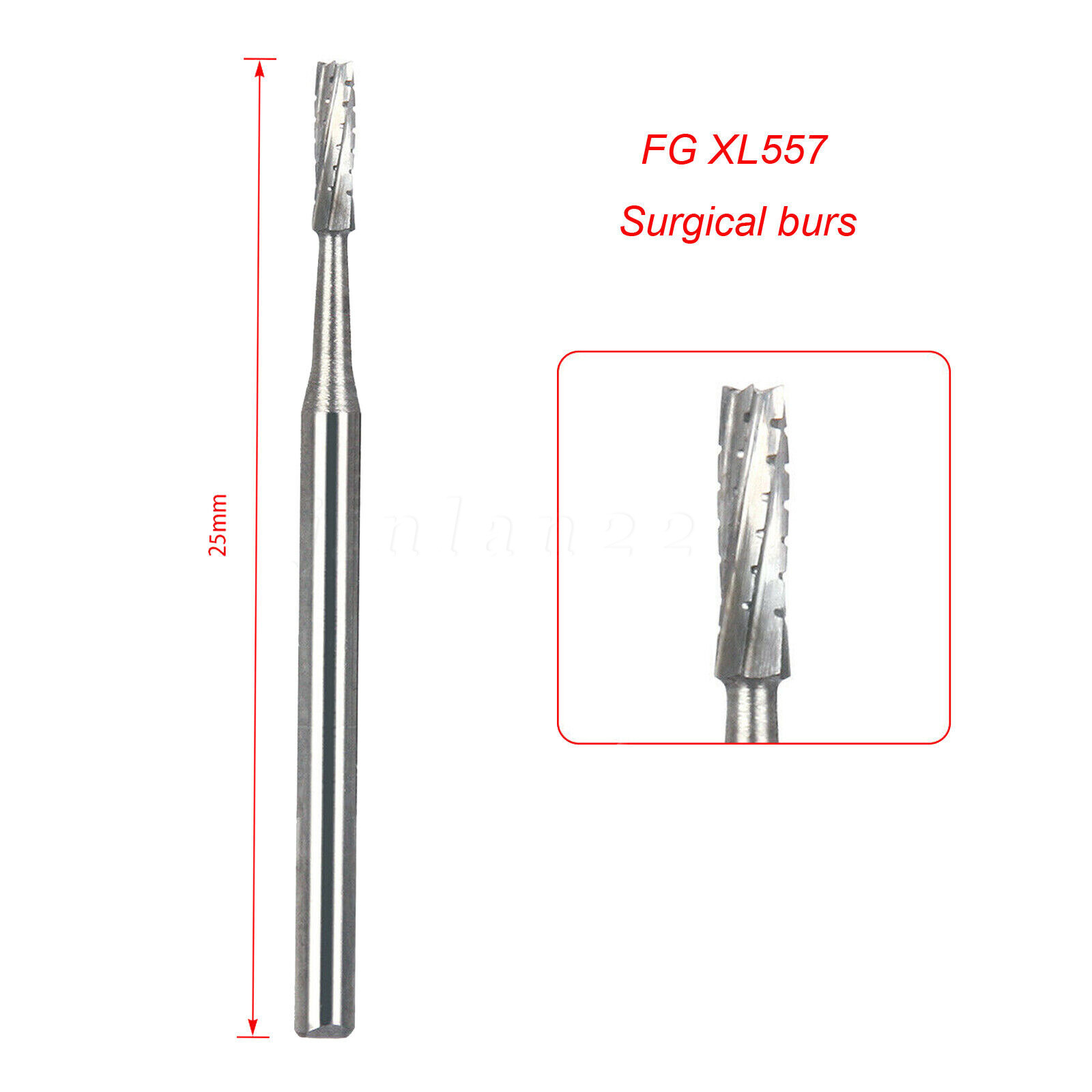 5PCS /caja FGOS dental quirúrgico carburo fresas longitud 25 mm FG-557XL