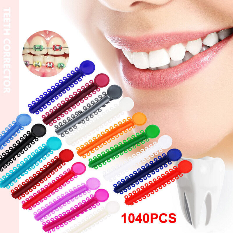 Dental Orthodontic Ligature Ties Elastic Rubber Bands Multi Colors 1040Pcs/Pack