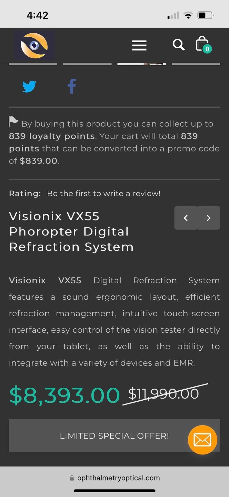 visionix digital phoropter and refraction system vx55