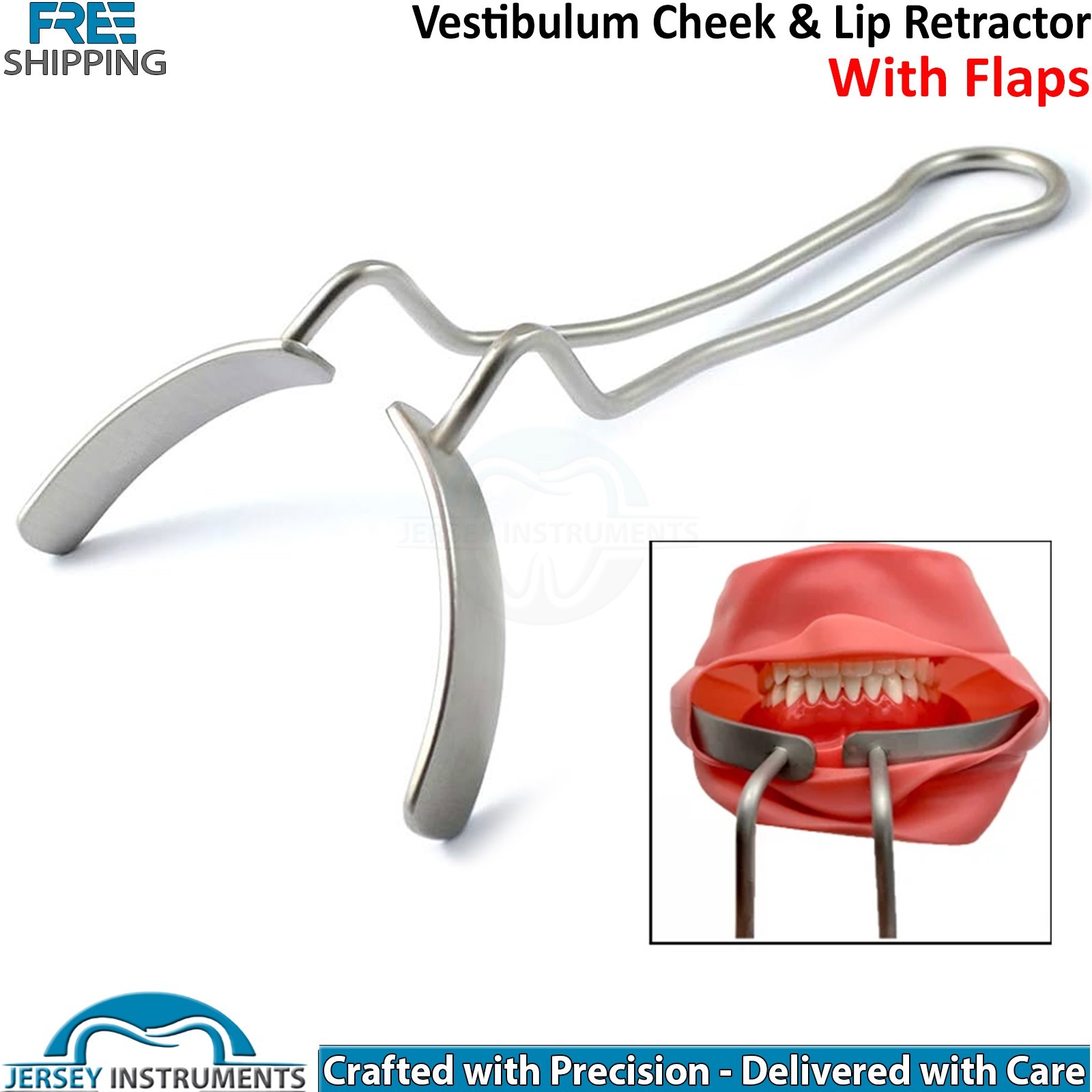 Vestibular Retractor With Flaps Dental Surgical Instrument Oral Surgery Tool New