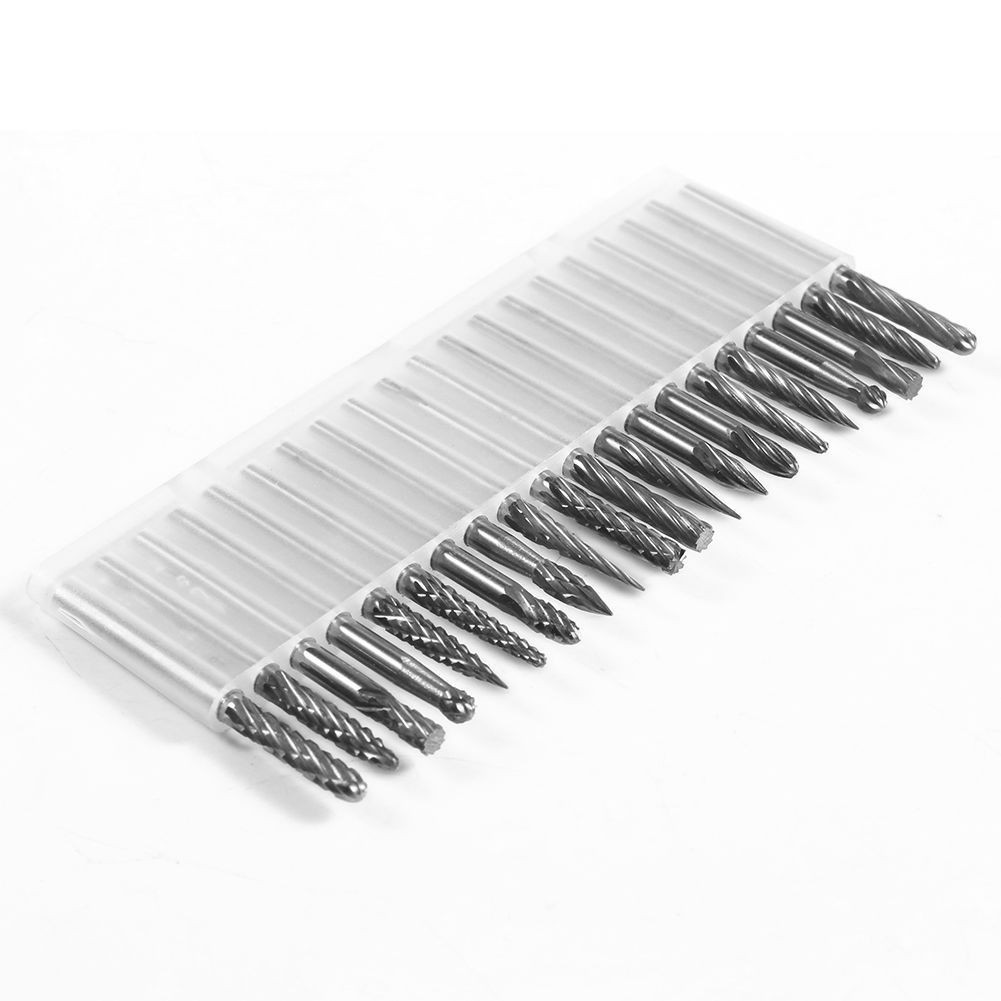 20 Pcs Dental Tungsten Carbide Cutter Rotary Burr Set Shank Reamer Milling Set