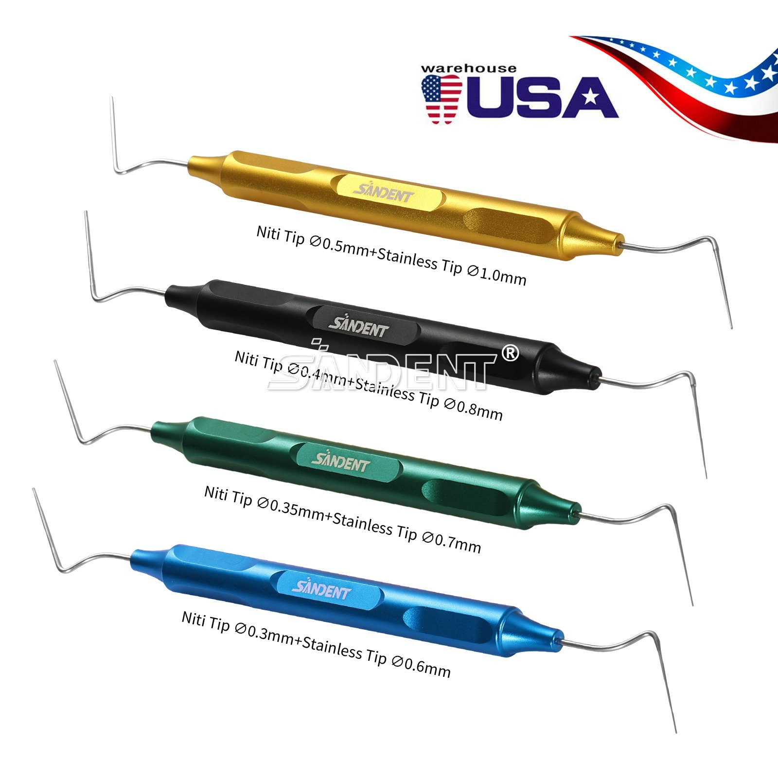 Nickel-Titanium Endo Pluggers – Vertical Condensation Tips for Root Canal 4Color