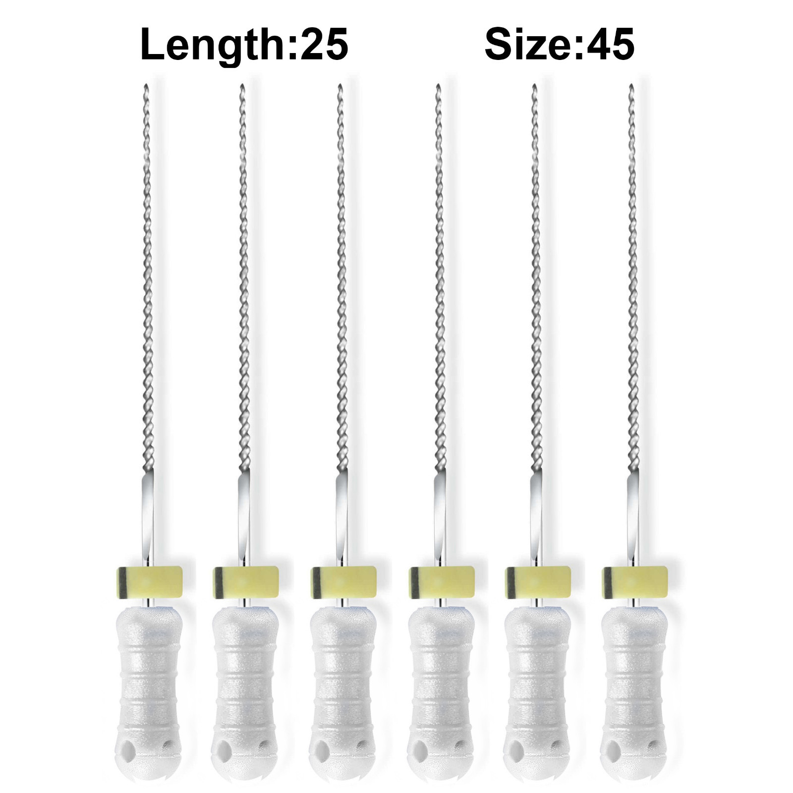 Sky Choice K-Files – 25 mm Length, Size 45 White with Rubber Stopper 6/Pkg