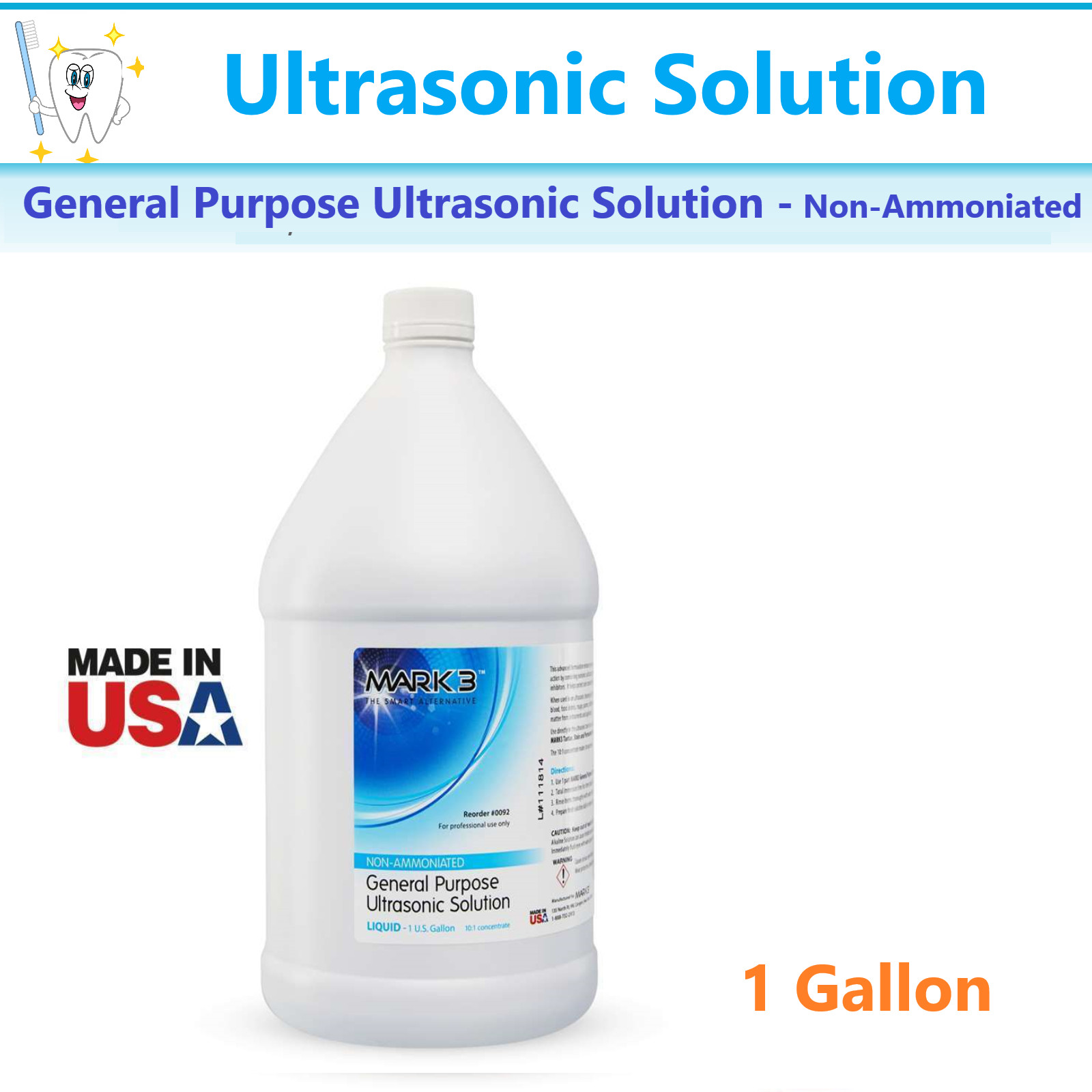 Dental General Purpose Ultrasonic Solution – Non-Ammoniated 1 Gallon