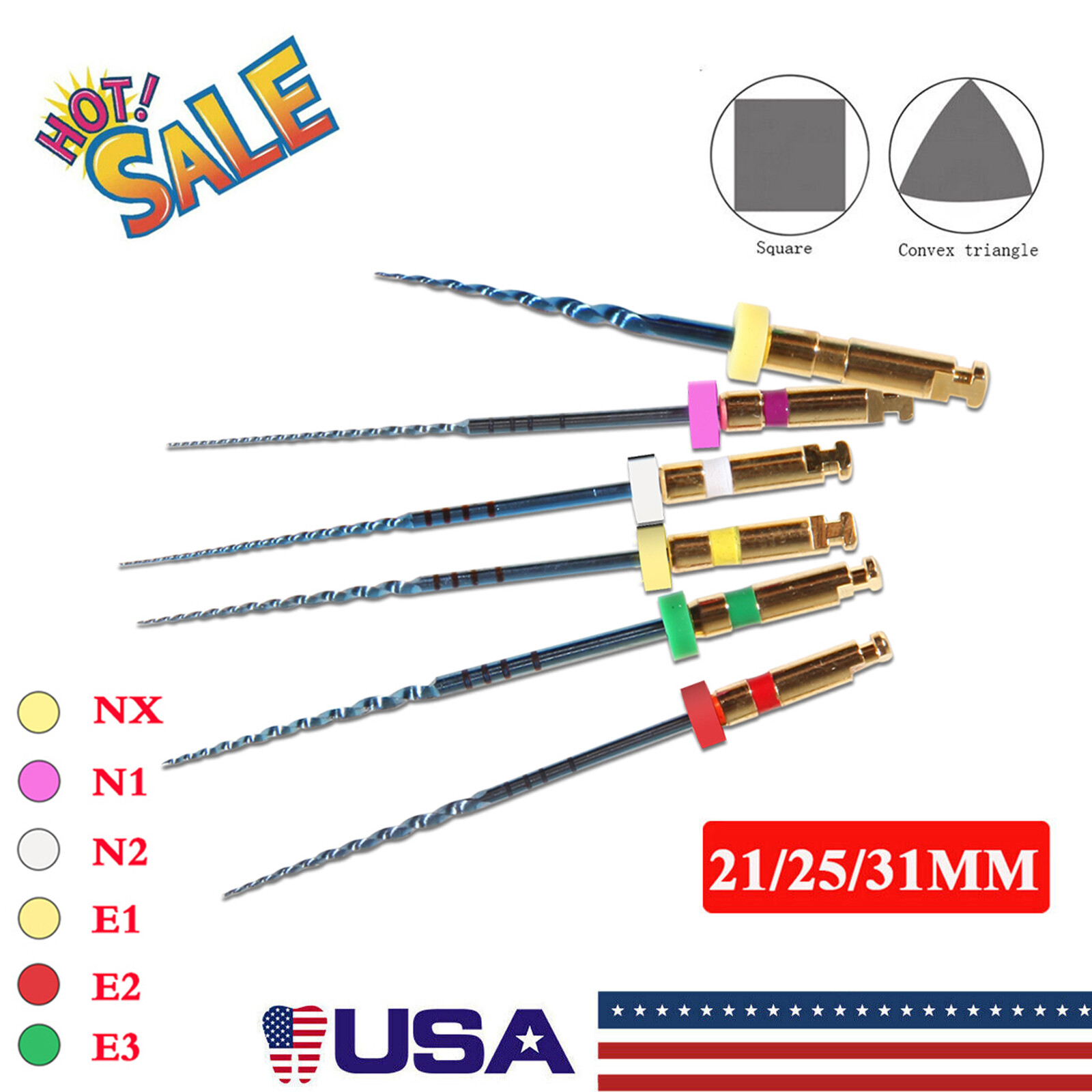 21mm 25mm 31mm Dental Endo Rotary Files NITI Endodontic Files Tips SANDENT ns