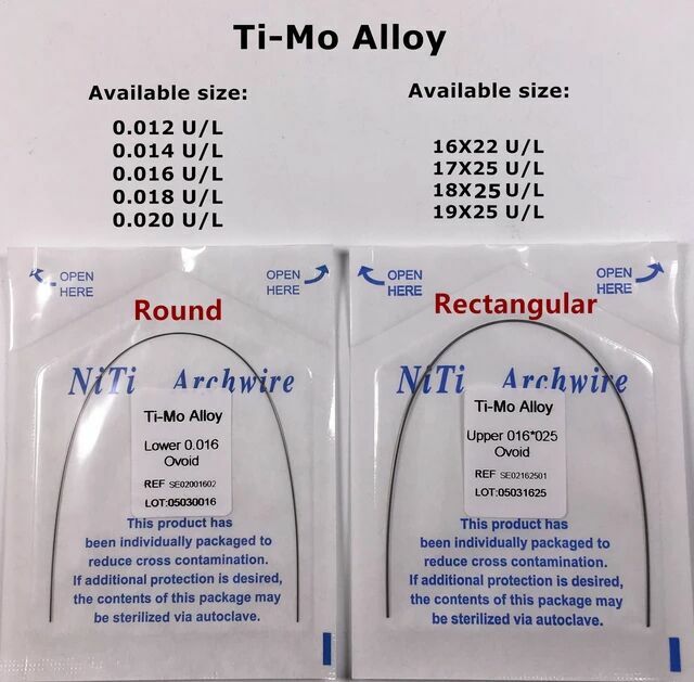 10Pieces Dental TMA Ti-Mo Alloy Form Round Wire Orthodontic Brace Retainer