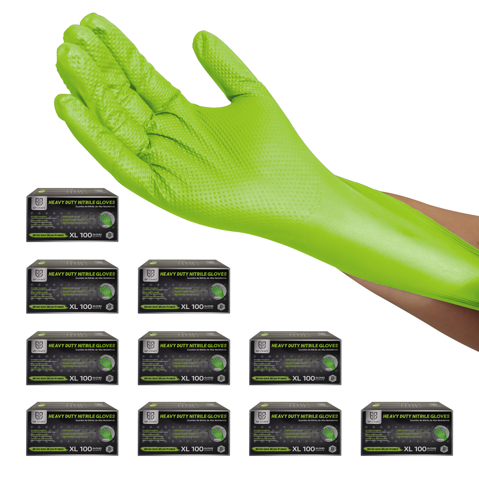 8 Mil Nitrile Gloves 100 Pack Heavy Duty Industrial Work Repair Latex Free Large