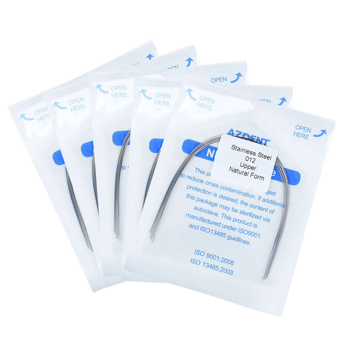 AZDENT Dental Ortodoncia Alambres Redondo De Acero Forma Inoxidable Arco Natural