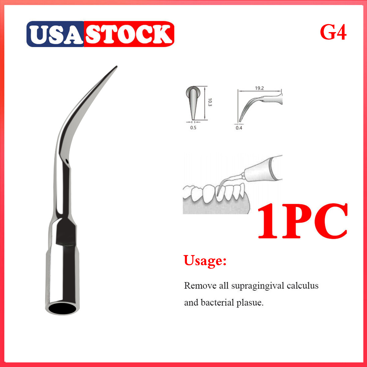 1-20*Dental Ultrasonic Scaler Scaling Perio Tips G4 fit Woodpecker EMS Handpiece