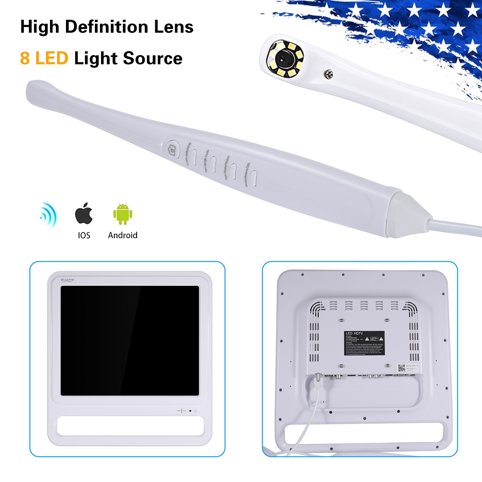 Dentist Lab MARATHON Handpiece 35K RPM Electric Micromotor Polisher 10 Drill Bur