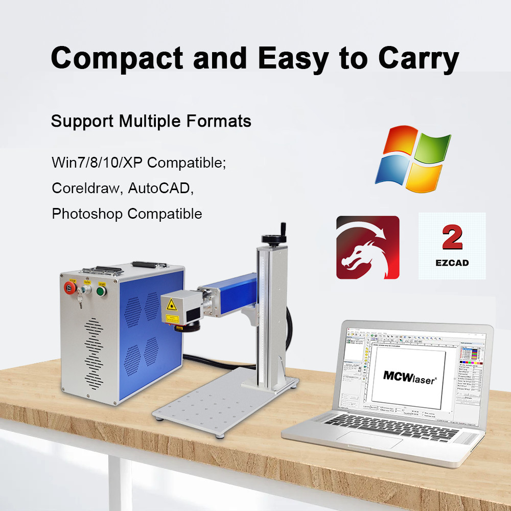 MCWlaser 50W Raycus Fiber Laser Marking Machine Metal Engraver Max Area