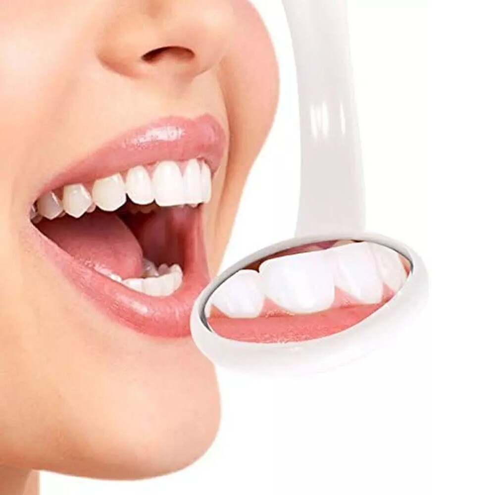 Dental Mirror With Light Tool LED Light Teeth Inspection Mirror Anti Fog Orange
