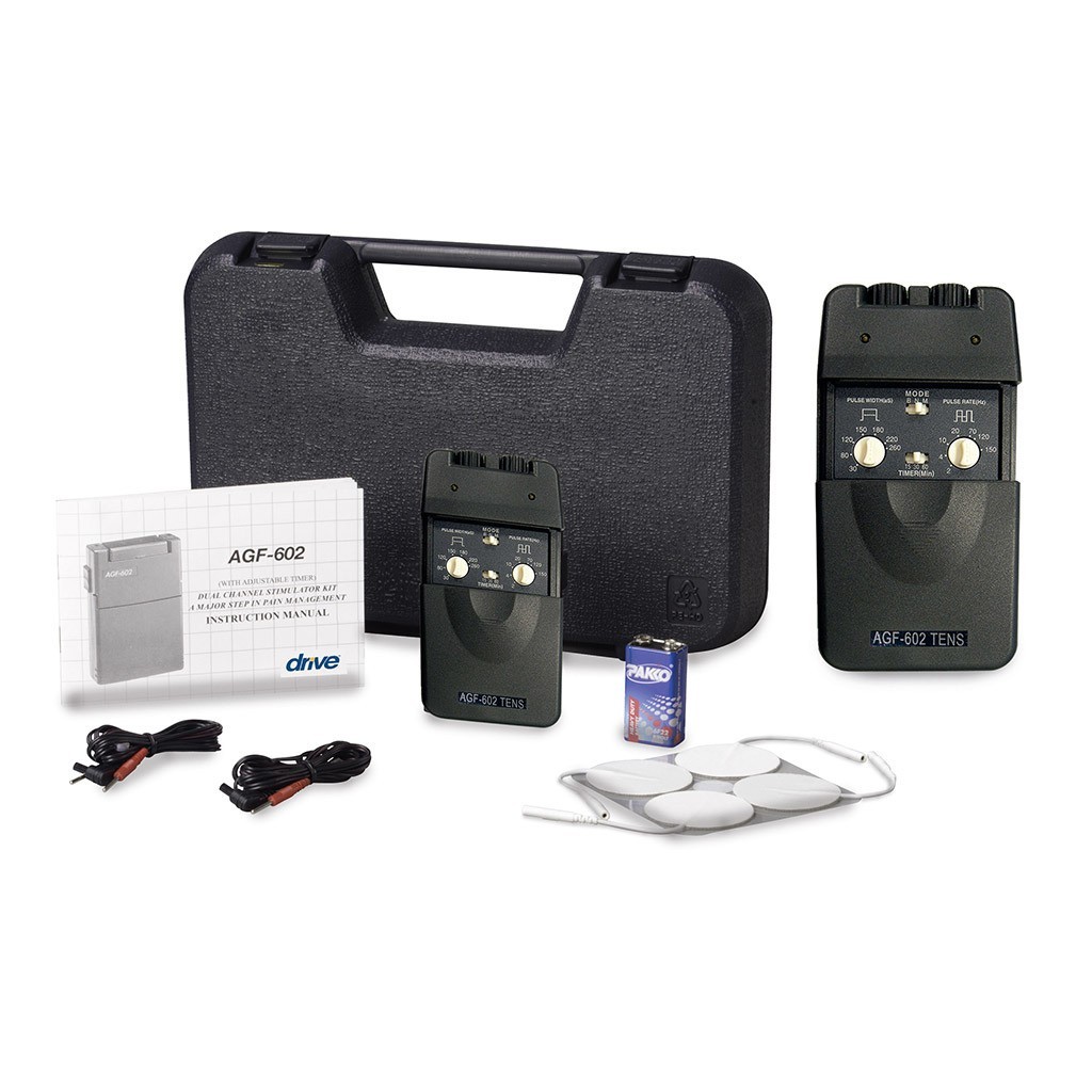 Drive Medical AGF-602 Digital Dual Channel TENS Unit w/ Timer Pain Relief
