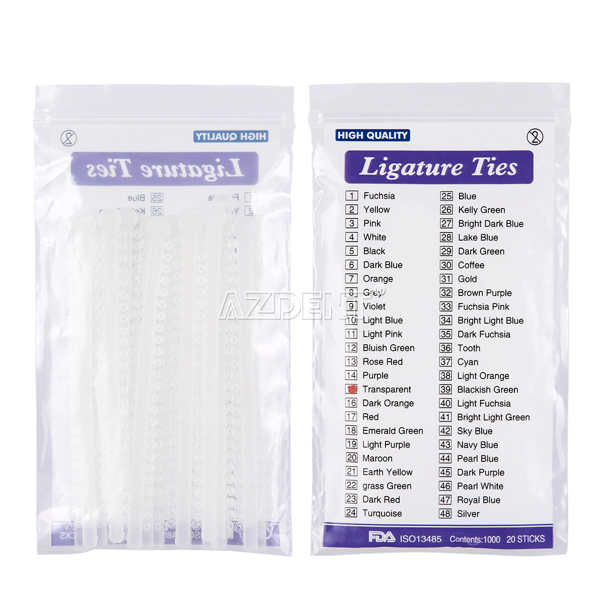 1000Pcs Dental Ortho Elastic Ligature Ties Rubber Bands 23Colours for Brackets
