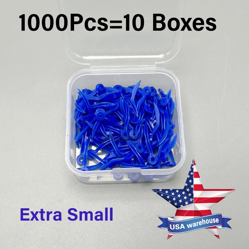 1000Pcs Dental Plastic Wedges W End Circular Holes Concave Design Diastema Wedge