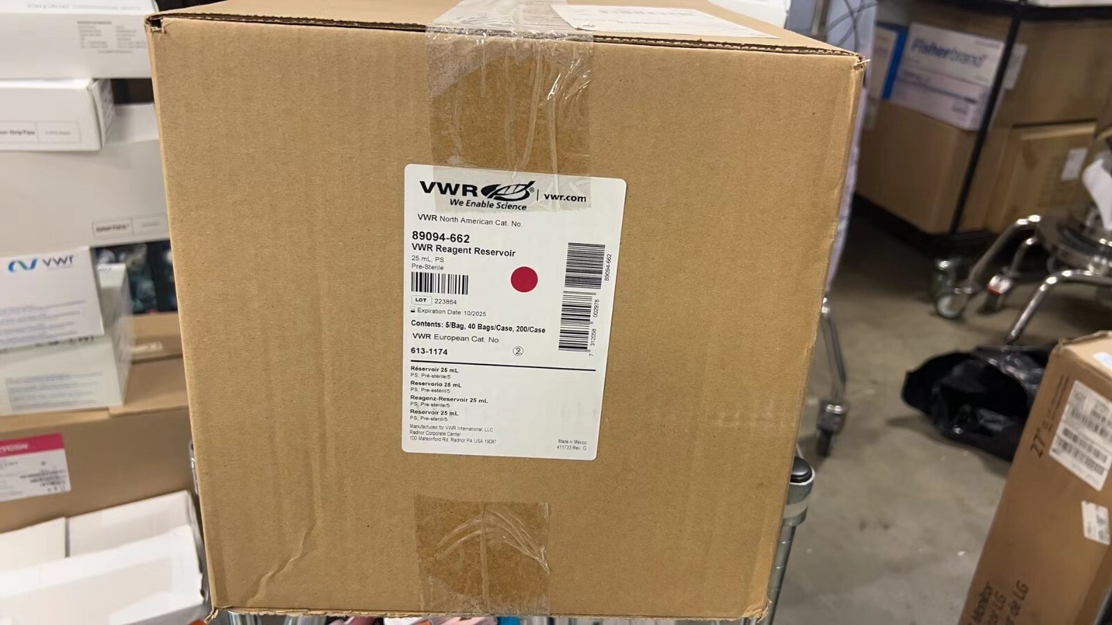 VWR 25mL Polystyrene Pipetting Reservoirs White Sterile 89094-662 (200/cs)