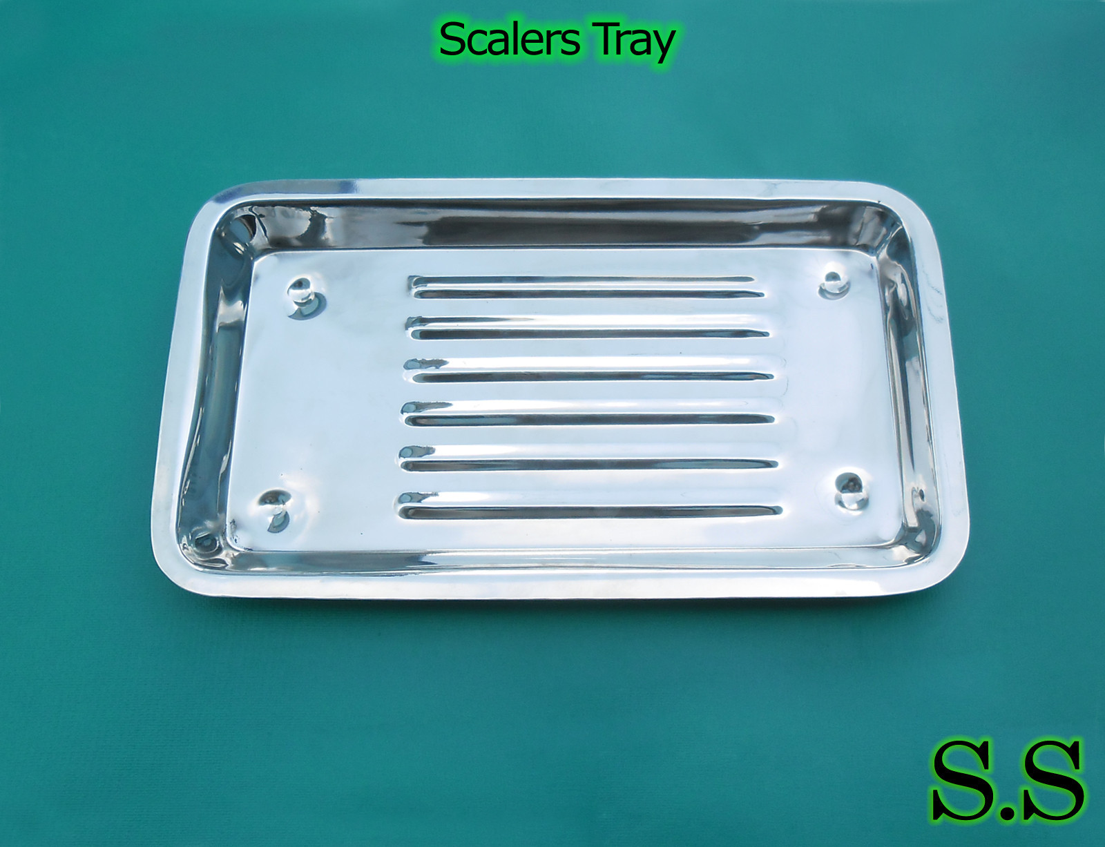 12 SCALERS TRAY 7.5”(19cm)x4”(10cm)x0.5”(1.5cm) veterinary instruments