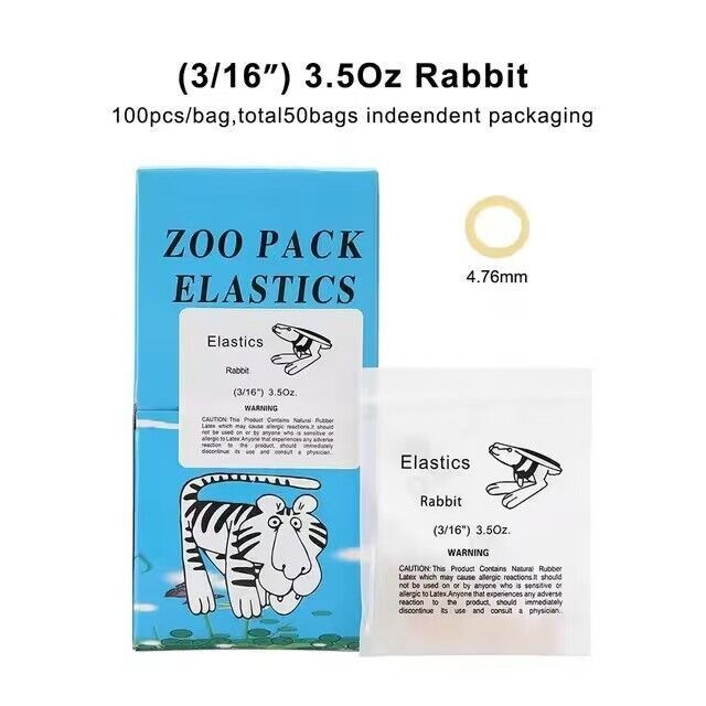Dental Orthodontic Elastics Rubber Bands Free Latex Braces 15 Sizes For Choice