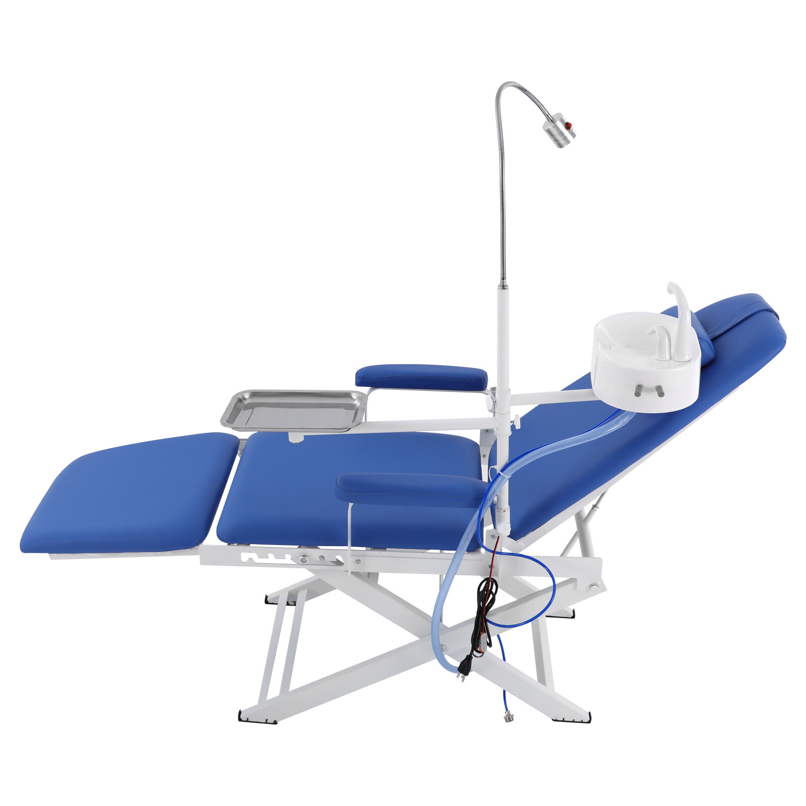 Portable Dental Chair Folding Mobile Chair Tilt Exam Chair with LED Light &Basin